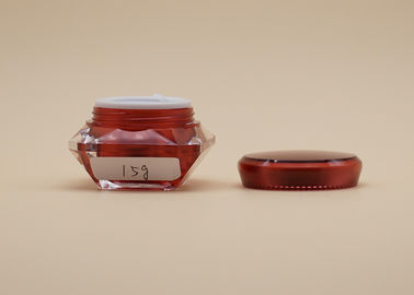 डायमंड कॉस्मेटिक क्रीम कंटेनर, लाल रंग Arcylic छोटे कॉस्मेटिक बर्तन
