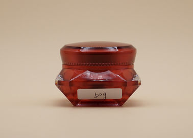 लाल हीरा आकार खाली कॉस्मेटिक बर्तन ABS प्लास्टिक कैप OEM डिजाइन उपलब्ध