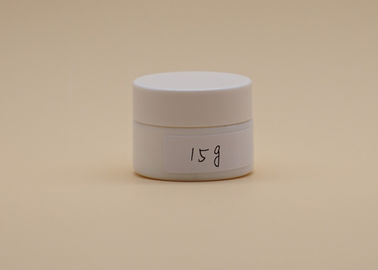 15g कॉस्मेटिक क्रीम कंटेनर, सफेद सिरेमिक ग्लास फेस क्रीम जार PETG स्क्रू कैप
