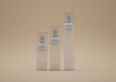 पाले सेओढ़ लिया पतला वायुहीन कॉस्मेटिक बोतलें सफेद स्प्रे पंप आसान फिर से भरना स्थिर प्रदर्शन