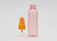 ऑरेंज फाइन मिस्ट पंप के साथ मैट पिंक 18 मिमी 60 मिली रिफिलेबल प्लास्टिक स्प्रे की बोतलें