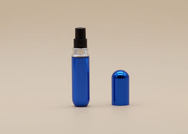 नीले पुन: प्रयोज्य इत्र स्प्रे बोतल एल्यूमीनियम लिपटा ऑक्सीकृत सतह हैंडलिंग