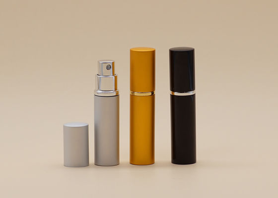 5ml गोल्ड एल्यूमीनियम रिफिल ग्लास स्प्रे बोतलें इत्र सिल्क स्क्रीन प्रिंटिंग भूतल हैंडलिंग