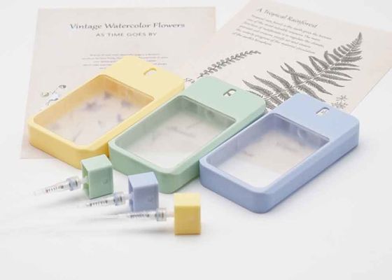 38 मिलीलीटर पीला पारदर्शी प्लास्टिक इत्र परमाणु बोतल क्रेडिट कार्ड आकार: