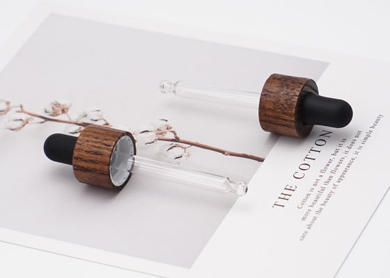 बोतलों के लिए अलग-अलग लंबाई के बांस ड्रॉपर कैप्स के साथ पिपेट ग्लास ड्रॉपर